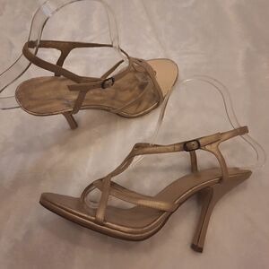 Ann Marino Heels Sandals Leather Silver/Gold